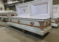 Caja de ataúd de acero rectangular para servicios funerarios profesionales
