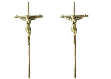 Crucifijo fúnebre de la decoración superficial del ataúd, 37 cruz del ataúd de Jesús del oro del × 13,7 cm
