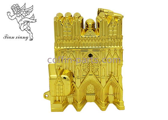El ataúd plástico modificado para requisitos particulares de la Virgen arrincona estilo americano de oro pálido con la catedral