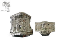 Ataúd plástico de plata Decoratin, partes decorativas fúnebres de un modelo de Cristo del ataúd