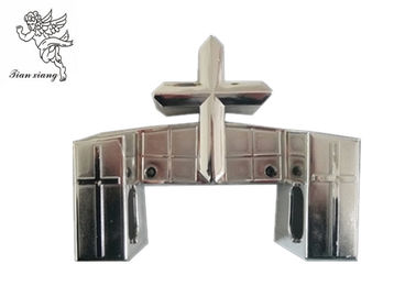 Silver ABS Plastic Coffin furniture Casket Corner with Cross Decoration