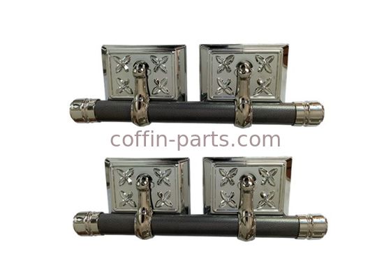 Funeral Long Casket Swing Bar TX - C Silver Color Surface Decoration With Metal Tubes