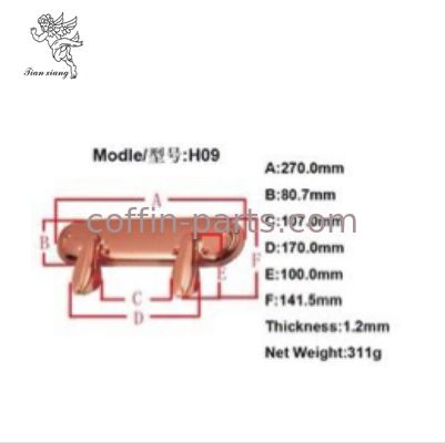 Funeral Products Gold Plastic Coffin Handle Swing European Style