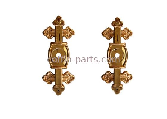 Forma pálida de la cruz de la decoración de la superficie del soporte del ataúd del oro para el tornillo del ataúd