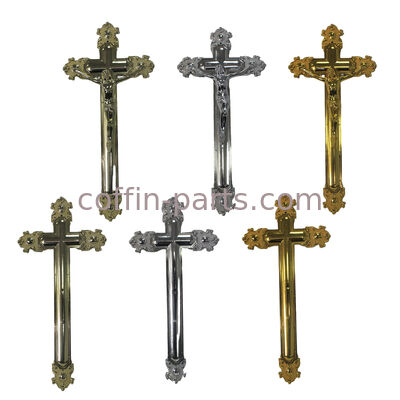 Crucifijo ornamental del ataúd de Jesús para el × fúnebre 20,8 cm de la talla 44,8 del color oro